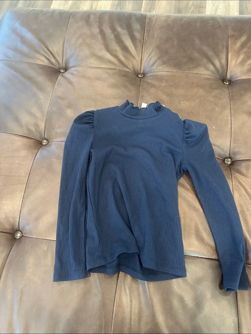 Janie and Jack Navy Ruffled Cuff Top